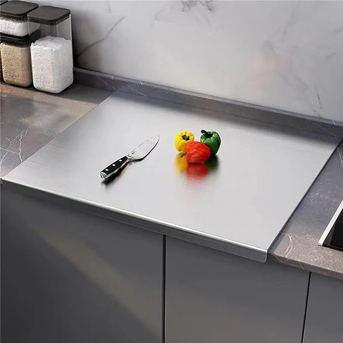 Stainless Steel Cutting Board with Counter Edge | Food-Grade Steel | NovaEx