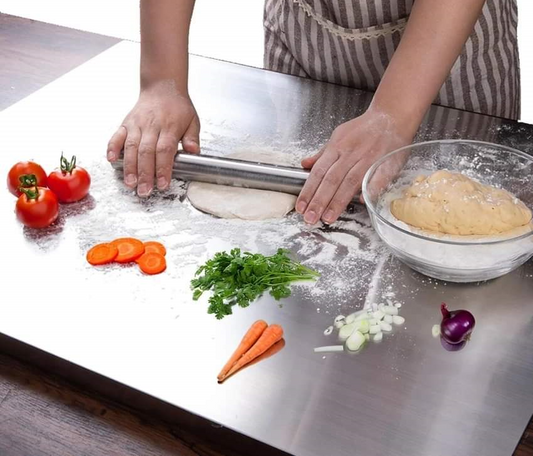 Stainless Steel Cutting Board with Counter Edge | Food-Grade Steel | NovaEx