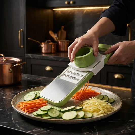 5-in-1 Vegetable Cutter with Interchangeable Blades | Multi-Function Slicer and Grater | NovaEx