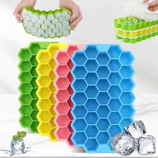 Honeycomb Ice Tray with Lid | Food-Grade Silicone | 37 Hexagon Cubes | NovaEx
