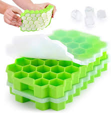 Honeycomb Ice Tray with Lid | Food-Grade Silicone | 37 Hexagon Cubes | NovaEx