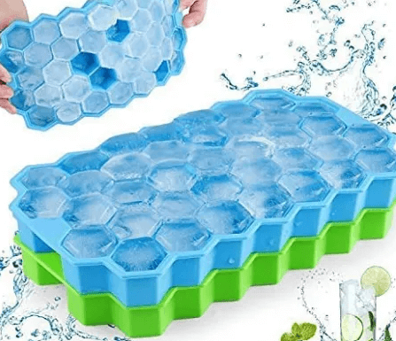 Honeycomb Ice Tray with Lid | Food-Grade Silicone | 37 Hexagon Cubes | NovaEx